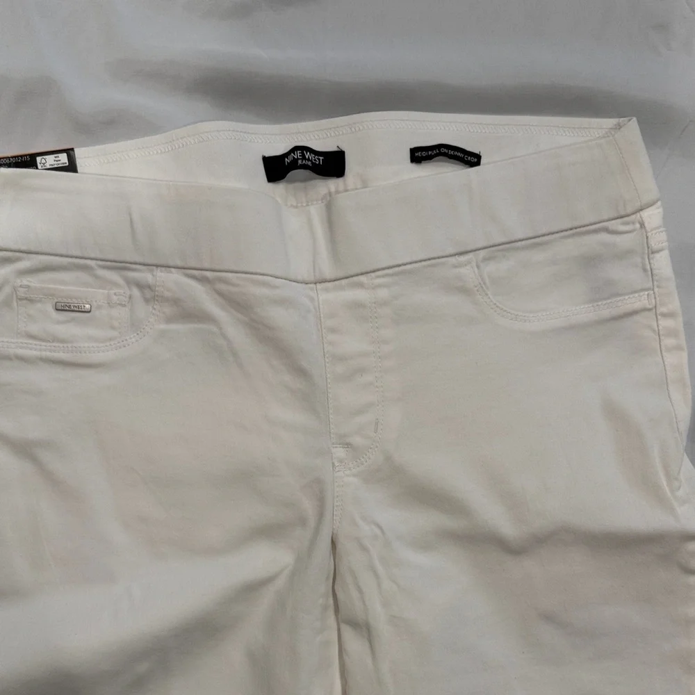 Nine West Heidi Pull-On Cropped Jeans—cream—12 - Picture 6 of 12